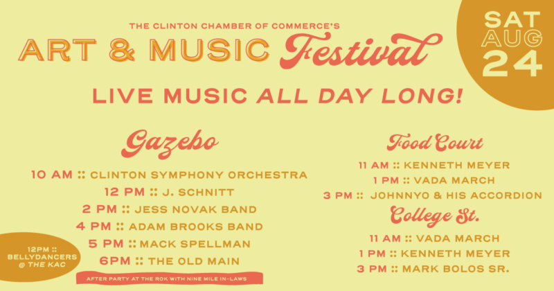 Clinton Art and Music Festival flyer.