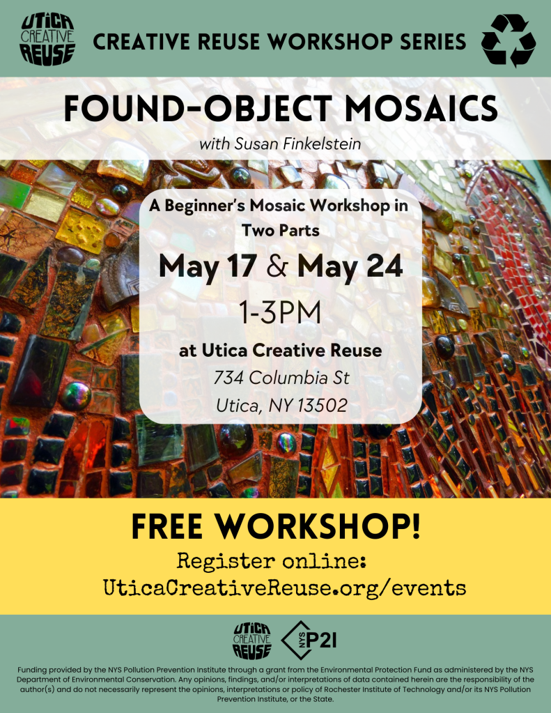Found-object mosaics flyer