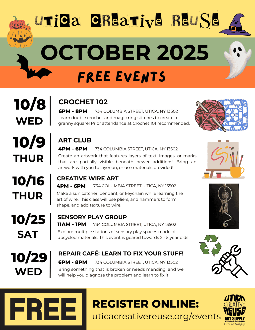 October 2025 Events Utica Creative Reuse