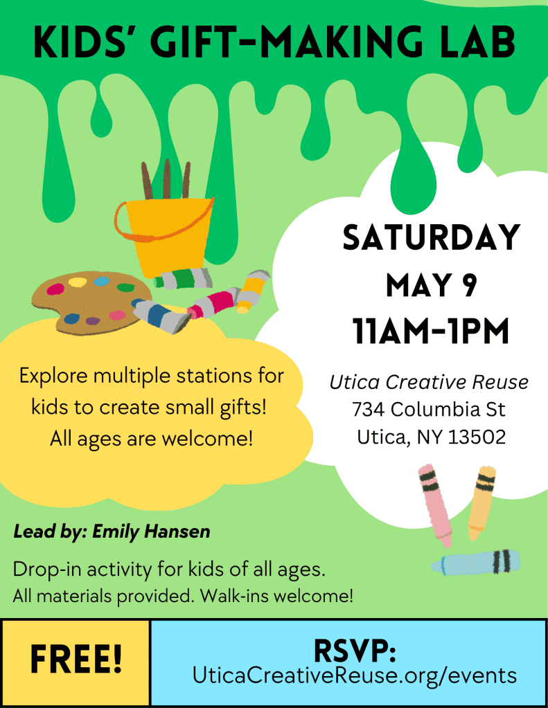 Kids' Gift Making Lab event flyer